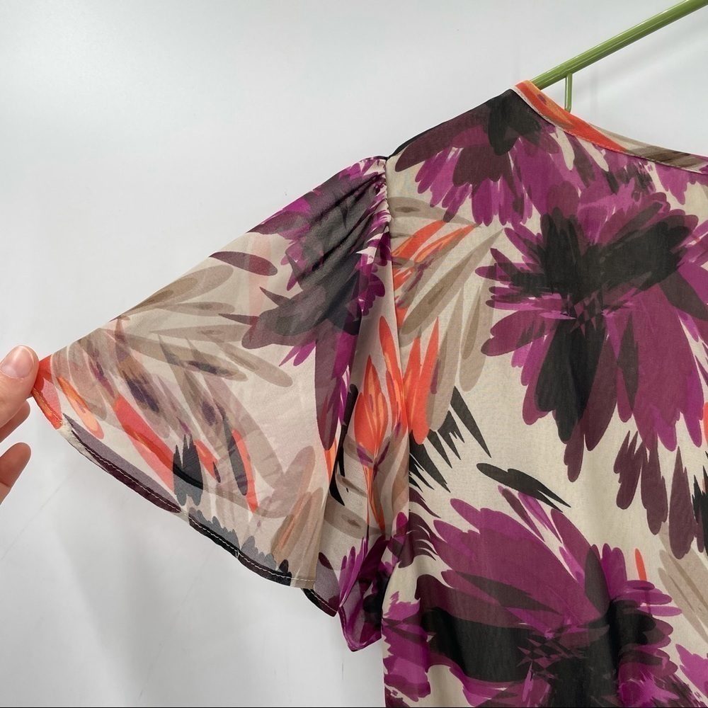 Elle Purple & Tan Floral Dress - Picture 12 of 15